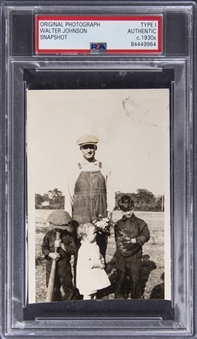 Walter Johnson Type 1 Photograph Featuring his Children on His Farm -  PSA Authentic